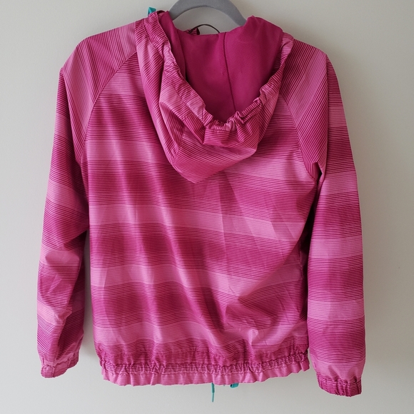Merrell Magenta  Pink Striped Hooded Windbreaker Jacket szXS - Picture 10 of 16